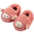 ASOCO DREAM Baby Boys Girls Slipper Shoes Anti-Slip Soft Sole Baby Toddler Cartoon Moccasins Mushroom Little Kid Warm Slippers Indoor/Outdoor,Red 01,6-6.5 Toddler