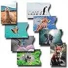 8 RFID Blocking Sleeves, Credit Card Protector, Anti-Theft Credit Card Holder, for Men and Women, Elephant, Zebra, Fox, Giraffe, Hummingbird, Penguin, Alpaca and Piggy Prints