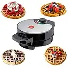 GLOBAL GOURMET - American Waffle Maker Iron Machine 700W I Electric I Stainless Steel Mould I Non-Stick Coating I Recipes I Deep Cooking Plates I Adjustable Temperature Control - Black