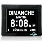 YANSENXING 8" LCD Horloge Numérique Calendrier avec Date, Horloge Calendrier avec Date, Jour et Heure | Horloge Alzheimer | Horloge pour Les Seniors,C'est pour Les Parents (Black)