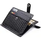 flintronic® Porte Cartes de Crédit, Noir Bifold Portefeuille Cuir Véritable, RFID NFC Blocage avec Poche à Monnaie avec Bouton Couvert pour Hommes