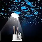 Accwork Schreibtischlampe mit Sternenhimmel Projektor, 2000 mAh Kinder LED Tischlampe Leselampe Nachttischlampe Kabellos Kinder Schreibtisch Lampe mit Farbwechsel, dimmbare wiederaufladbare