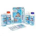 Clearwater CH0017 Pool Chemical Starter Kit for Above Ground Pool and Paddling Pool Water Treatment (Includes Chlorine, pH Minus, pH Plus, Algaecide and Test Strips)