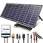 120W Portable Solar Panel Kit with Stand Foldable Solar Panel Charger for Jackery Power Station, 8mm Goal Zero Yeti Power Station, Suaoki Portable Generator, Phones, Laptop, with QC 3.0 USB DC Ports