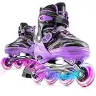 Marcent Inline Skates Adjustable for Kids, Roller Blades with Light up Wheels for Girls and Boys, Outdoor Roller Skates for Beginners Teens