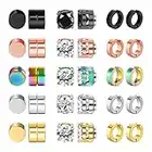 NEWITIN 15 Pairs Magnetic Stud Earrings for Men Stainless Steel Magnetic Earrings Men Clip on Earrings Non Piercing Cross Earrings Unisex CZ Hoop Dangle Cross Magnetic Earrings for Men Women