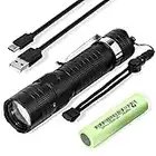 HEKAVIUX S11 LED Taschenlampe 1000 Lumen Extrem Hell, Klein Taschenlampe USB-C Aufladbar mit 18650 Batterie, Zoombar 5 Lichtmodi Mini Taschenlampe, IPX6 Wasserdicht for für Camping Wandern Draussen