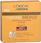 L'Oreal Paris Sublime Bronze Self Tanning Towelettes, Streak-Free, Natural Looking Tan, 6 ct