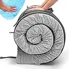 Roll Up Travel Mattress, CertiPUR-US 3” Cooling Gel Infused Memory Foam Sleeping Pad, Portable Foldable Floor Mat for Camping, Car & Bed Topper w/Waterproof Cover, Carry Bag | Kids, Cot, Single, Twin