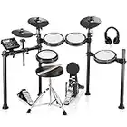 Donner DED-200 E-Drum-Sets, E-Schlagzeug mit 450 Sounds, USB-MIDI-Konnektivität, Drum Throne/Sticks/Kopfhörer/Audiokabel, Weihnachtsgeburtstagsgeschenk