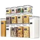 Vtopmart 14pcs Food Storage Containers Set, Kitchen & Pantry Organizers and Storage, BPA-Free Plastic Airtight Pantry Storage Container with Lids for Cereal, Flour and Sugar, Includes 24 Labels