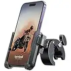 Lamicall Motorcycle Phone Mount Holder - [Camera Friendly] [1s Lock] 2023 Bike Phone Holder Handlebar Clamp, Bicycle Scooter Phone Clip, for iPhone 14 Pro Max, 13 12 Mini, 2.4~3.54" Wide Phones, Black