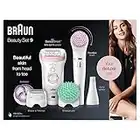 Braun Beauty Set, Epilator for Hair Removal, 7 In 1, Includes Lady Shaver, Face Epilator and Exfoliator, Gifts for Women, UK 2 Pin Plug, 9-985, White/Pink