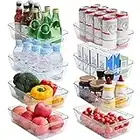 Lifewit 8pz Frigorifero Organizer Bidoni, Contenitori Trasparenti per Frigo Scatole per Cucina Dispensa Lavanderia Bagno, Plastica di Grado Alimentare senza BPA per la Conservazione