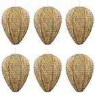 Wasp nest Decoy,6 Pack Hanging Wasp Repellent Nests Fake Wasp Nest Eco Friendly Imitation Wasp Nest for Home and Garden Outdoors