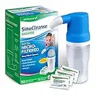 SinuCleanse Soft Tip Micro-Filtered Nasal Wash Irrigation System, Relieves Nasal Congestion & Irritation from Cold & Flu, Dry Air, Allergies, Includes 30 All-Natural, Pre-Mixed Buffered Saline Packets