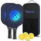 Beives Pickleball Paddles Set of 2 Graphite Pickleball Set Pickleball Rackets Equipment with Pickleball Racquet, Honeycomb Composite Core, 4 Balls and Portable Carry Bag