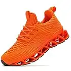 Women's Running Shoes Breathable Mesh Walking Shoes Slip on Tennis Sneakers Fashion Non Slip Work Sport Gym Cross Trainer Orange