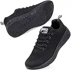 STQ Basket Femme Marche Sportives Chaussures Sneakers Femmes Confort Tendances à Lacets Athlétique Légère Outdoor Noir 37 EU