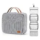 Bosidu Hanging Travel Toiletry Bag,Large Capacity Cosmetic Travel Toiletry Organizer for Women with 4 Compartments & 1 Sturdy Hook,Perfect for Travel/Daily Use/Valentine Gifts for Her/Women