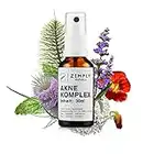 ZIMPLY NATURAL® Akne Komplex Spray, pflanzliches Mittel bei Akne, Naturheilkundliche Behandlung von Pickeln und Mitesser, hormonfreie Heilpflanzenmischung - Natürlich, Sanft, Vegan, 30ml Spray