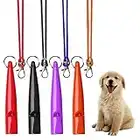 Hundepfeife,Ultraschall Hundepfeife,Professionelle Ultraschall Pfeife,Einstellbare Hochfrequenz Hunde Zubehör,Hunde Pfeife mit Lanyard für Hundeerziehung Hundetraining,4 Stück,Orange/Schwarz/Rot/Lila