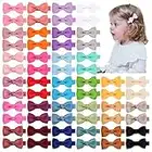 Ruyaa Baby Hair Clips No Slip for Fine Hair,Baby Barrettes for Thin Hair,Baby Girls' Hair Accesories,Hair Clips for Toddler Girls,Baby Bows (60pcs 30 Colors)