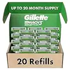 Gillette Mach3 Sensitive Mens Razor Blade Refills, 20 Count, Designed for Sensitive Skin