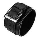 JewelryWe Mens Wide Leather Cuff Band Bracelet Punk Rock Bangle Wristband, for Father’s Day