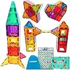 SUPA STEM Magnetic Tiles for Kids | Compatible Magnetic Building Blocks Set with Magnetic Toys, Poster, Dry-Wipe Magnets & Bag | Construction Toy Magnetic Shapes for Kids & Toddlers Aged 3 4 5 6 +