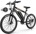 TotGuard Electric Bike, Bike for Adults, 26" Ebike 350W Adult Bicycles, 19.8MPH Mountain 36V 10.4Ah Battery, Suspension Fork, Shimano 21 Speed Gears