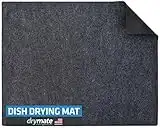 Drymate XL Dish Drying Mat, Oversized (19”x24”), Low-Profile, Super Absorbent, Quick Dry Fabric, Waterproof & Slip-Resistant, for Kitchen Counter, Trimmable, Machine Washable (USA Made)(Charcoal)