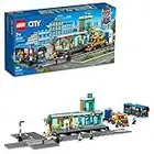 LEGO City Train Station Set 60335 with Toy Bus for Kids, Rail Truck, Tracks and Road Plate Level Crossing, Compatible with City Sets