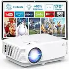 Mini Projector, Aokang 7500 Lumens HD Portable Projector 1080P Full HD Supported, Movie Projector Compatible with Smartphone & Tablet TV Stick Laptop HDMI USB AV, White