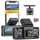 Dash Cam Front and Rear, Milerong FHD 1080P WiFi Dash Cam Pro, Dash Camera with SD Card, 3.16" Screen Car Dashcam with Enhanced Night Vision,Adjustable Camera, 24Hrs Parking Mode, Motion Detection,WDR