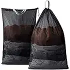 onaEz Laundry Bags, 2Pcs Extra Large Laundry Net Bag with Drawstring Closure, 60x90cm Large Mesh Washing Bag for Family, Travel & Dormitory in Curtain, Bulky Clothes, Bedding, Tablecloth, Plush Toys