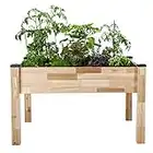 CedarCraft Self-Watering Elevated Cedar Planter (23" X 49" X 30") - Grow Fresh Vegetables, Herb Gardens, Flowers & Succulents. Raised Garden Bed for a Deck, Patio or Yard Gardening. No Tools Required.
