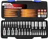 EPAuto Hex Bit Socket Set, 32 Pieces (SAE x 16, Metric x 16)