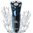 CITHOT Electric Shaver for Men 3D Rechargeable Rotary Shaver Beard Trimmer Wet Dry IPX7 Waterproof Cordless Razor with Pop-up Trimmer,LCD Display and Travel Lock