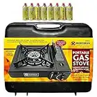 PORTABLE GAS COOKER STOVE + 8 BUTANE BOTTLES BURNER OUTDOOR GRILL CARAVAN FISHING CAMPING BBQ PARTY LIGHTWEIGHT CARRY CASE