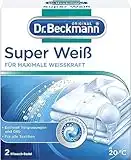 Dr. Beckmann Super Weiß | entfernt Grauschleier | hilft gegen Vergilbungen | die Wäsche wird wieder strahlend Weiß | 2x 40 g