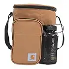 Carhartt Insulated 10 Can Vertical Cooler + Water Bottle, Fully-Insulated Lunchbox with Included Water Bottle, Brown