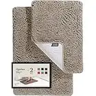 2 Piece Bathroom Rugs Bath Mat Set - Soft Plush Chenille Shower Mats For Bathroom Durable Bath Rug With Rubber Backing, Ultra Absorbent Bath Rugs, Bathtub Mat, Bathroom Rug Mats - 30x20 + 24x17 Inch