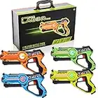 Strike Laser Tag Guns Set - 4 Multi-Player Pack & Deluxe Carry Case - Kids Infrared Blaster Playset