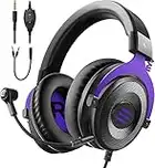 EKSA E900 PC Gaming Headset con micrófono Desmontable Ruido Mic & Stereo Bass Sound, 3,5 mm Jack PS4 Gaming Auriculares con Cable, PS5 Gamer Headphones para PC, portátil, Xbox One, Switch