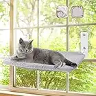 Cat Window Hammock Bed with Two Replaceable Covers,Foldable Cat Window Perch with 4 Strong Suction Cups,Durable Steady Cat Shelf,Pet Kitten Window Seat with Two Types of Installation