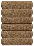 Onyx linens Bath Towels Beige 24x48, 100% Pure Cotton Bath Towels in Pack of 6, Luxury Beige Bath Towels, Spa & Gym Towels for Bathroom for Daily Use