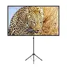 Portable Projector Screen with Stand, Outdoor Movie Screen, 80 Inch 16:9 Light-Weight, Mobile and Compact, Easy Setup and Carrying, Projection Screen with 1.2 Gain Glass Fiber, Idea for Home Cinema