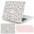 Seorsok Compatible with MacBook Air 13 Inch Model A1932 A2179 M1 A2337 Touch ID Release 2020 2019 2018 Plastic Hard Shell Case Protective Cover with 2 Pieces Pink Keyboard Cover Leopard Print