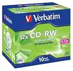 Verbatim CD-RW 12x 80 Min 700MB, Confezione da 10 pezzi